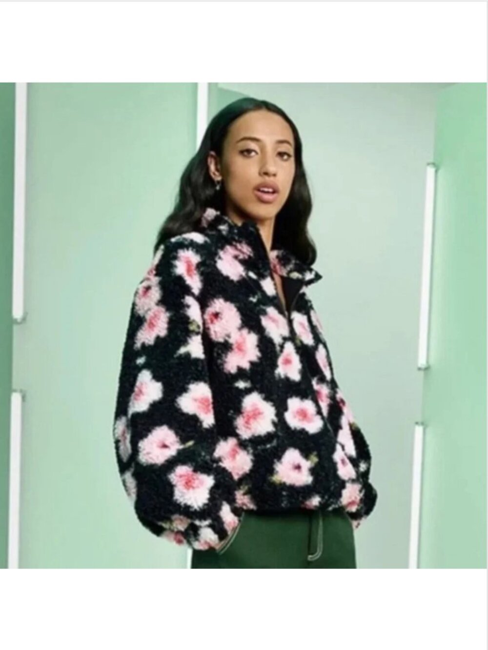 Sandy Liang x Target Floral Print Sherpa Jacket | Size XL